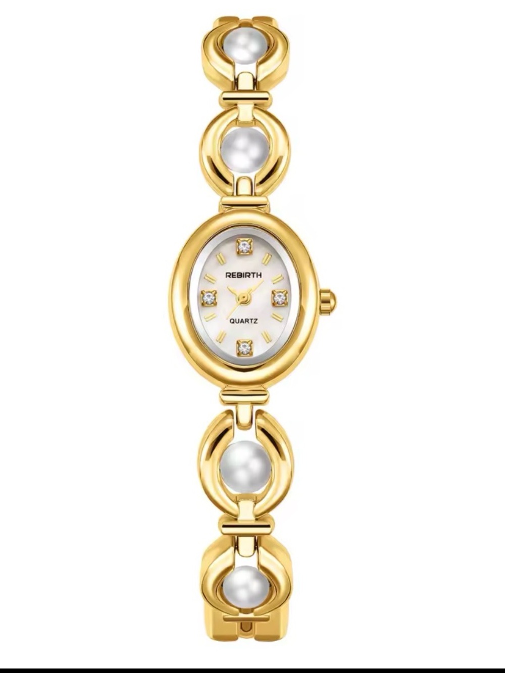 Gold Classic Pearl Bracelet Watch - Picture 3 of 8